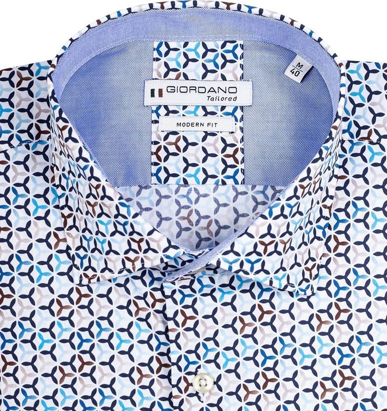 Giordano - Tailored Overhemd - Kleur 60 - Lange Mouwen - Modern Fit - 97% Katoen/3% Elasthan