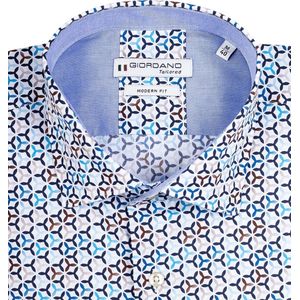 Giordano - Tailored Overhemd - Kleur 60 - Lange Mouwen - Modern Fit - 97% Katoen/3% Elasthan