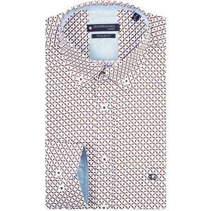 Giordano - Casual Overhemd - Oranje - Katoen - Wijde Fit - Borstzak