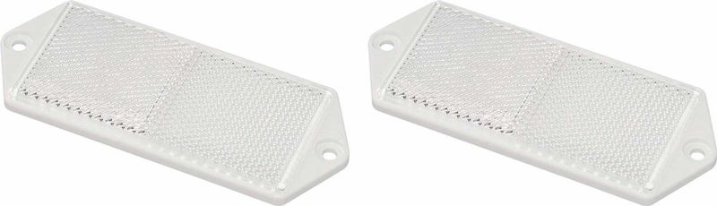 Pro Plus Reflector met Schroefbevestiging - 127 x 51 mm - Wit - 2 stuks