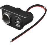 Pro Plus Opbouw - Sigarettenaanstekerdoos en 2 x USB 12 Volt en 24 Volt - blister