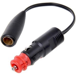 ProPlus Verloopkabel sigarettenaansteker naar DIN stekkerdoos - 25 cm - zwart - 12V/24V