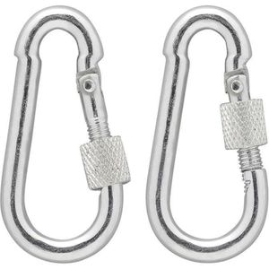 ProPlus Karabijnhaak met schroefsluiting - metaal - 5x50 mm - 2 stuks