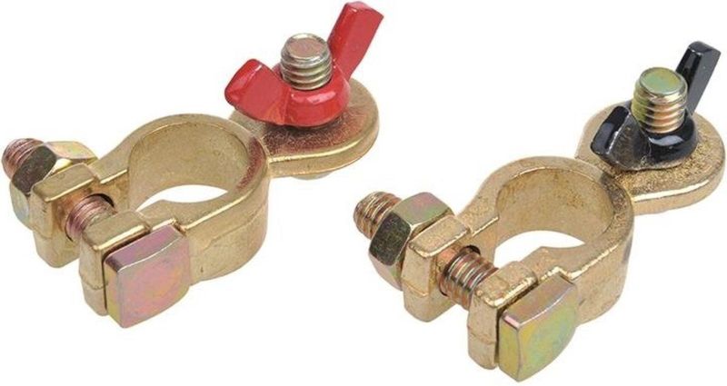 ProPlus - Accupoolklem Set - Rood/Zwart - Messing/Staal