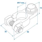 ProPlus - Accupoolklem Set - Messing/Staal - M8 Bout - Betrouwbare Verbinding