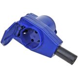 ProPlus Haakse CEE contrastekker met stopcontact - 16A - IP44 - 230V - 3-polig - blauw/wit