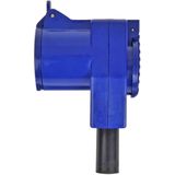 ProPlus Haakse CEE contrastekker met stopcontact - 16A - IP44 - 230V - 3-polig - blauw/wit