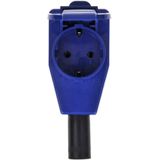 ProPlus Haakse CEE contrastekker met stopcontact - 16A - IP44 - 230V - 3-polig - blauw/wit