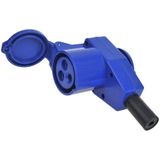 ProPlus Haakse CEE contrastekker met stopcontact - 16A - IP44 - 230V - 3-polig - blauw/wit