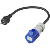 Pro Plus Verloopkabel - 40 cm - 3 x 1.5 mm2 - van Schuko Stekker naar CEE