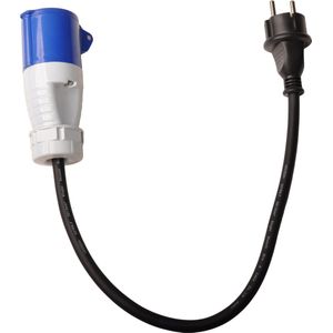 Pro Plus Verloopkabel - 40 cm - 3 x 1.5 mm2 - van Schuko Stekker naar CEE