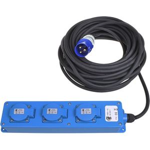 ProPlus Stekkerdoos - CEE naar 3x Schuko - 20 meter - IP44 - Neopreen kabel