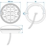 Pro Plus Mistachterlicht - 12 Volt & 24 Volt - LED - Ø 95 Mm - Rood