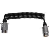 ProPlus Spiraalkabel - Verlengkabel - 3,5 meter - 2 x 7-polige stekkers - Metaal