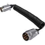 ProPlus Spiraalkabel - Verlengkabel - 3,5 meter - 2 x 7-polige stekkers - Metaal