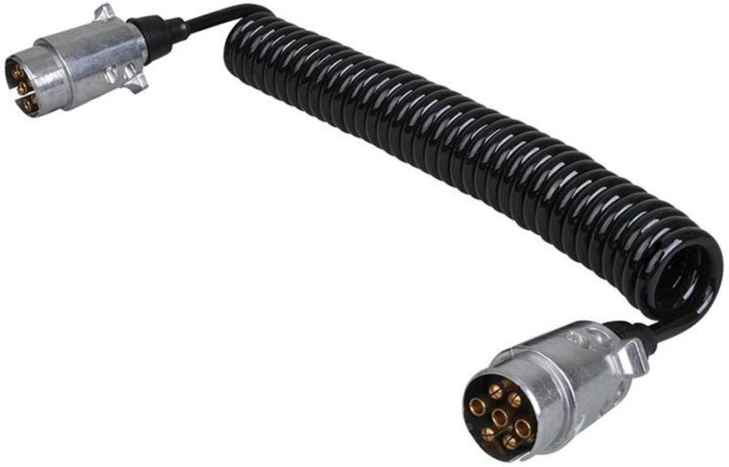 ProPlus - Spiraalkabel - Verlengkabel - 4,5 Meter - 2 x 7-polige Stekkers - Metaal