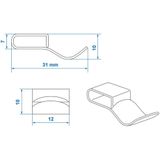 Pro Plus Chassisklem voor Ø 6 mm Kabel - 31 x 10 x 12 mm - 10 stuks