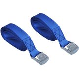 ProPlus Spanband met snelsluiting - 25 mm breed - 2,5 meter lang - set van 2 - blauw