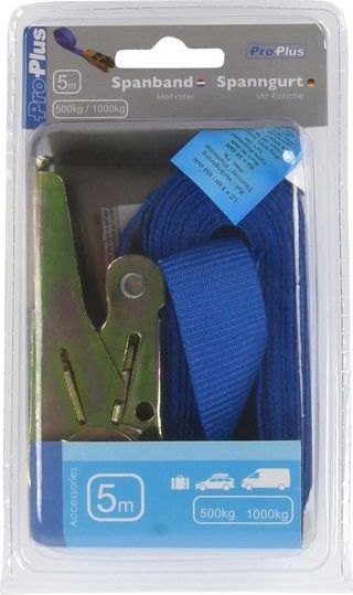 Pro Plus Spanband met Ratel - Blauw - 25 Mm X 5 Meter