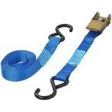 ProPlus Spanband met ratel - 5 meter - 25 mm breed - Inclusief 2 haken - Blauw