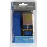 ProPlus Spanband met ratel - 5 meter - 25 mm breed - Inclusief 2 haken - Blauw