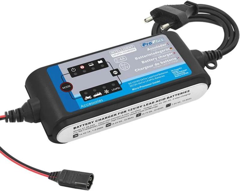 Pro Plus Acculader 9 - Staps Laadcyclus - 6 Volt & 12 Volt - 2 t/m 4 Ampère
