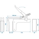 Pro Plus Klem voor Cargoplank - Aluminium - 14 x 34 x 4.5 cm