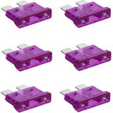 ProPlus Steekzekeringen - 3 Ampère - Paars - 6 stuks - Warmtebestendig