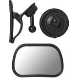 ProPlus Binnenspiegel auto - zuignap en clip - 8.8 x 5.8 cm - zwart