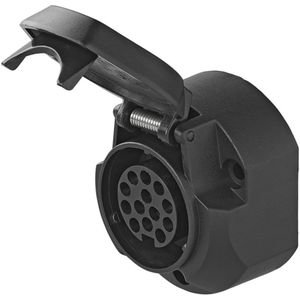 Pro Plus Stekkerdoos - 13 Polig - PVC - Type Jaeger met Micro Switch - Zwart - blister