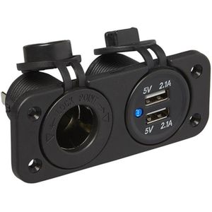 Inbouw dubbel stopcontact, USB-A, USB-C, all-in-one, serie C1, antraciet