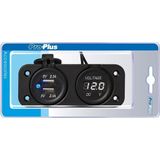ProPlus Inbouw Voltmeter - Dubbele USB-Poort - 6-30V - Voor Auto en Boot