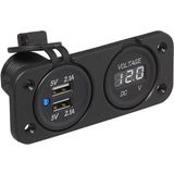 ProPlus Inbouw Voltmeter - Dubbele USB-Poort - 6-30V - Voor Auto en Boot