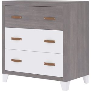 Bebies First Commode / Verzorgingstafel Baby Boston - Wit /Grijs