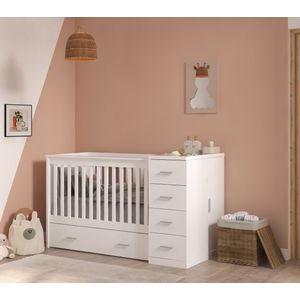 Cabino - Combi Ledikant Memphis - Wit - Ledikant en Commode in 1