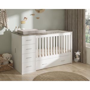 Cabino Combi Ledikant Memphis Wit Grijs