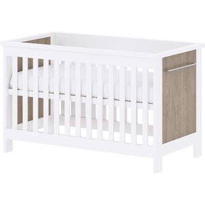 Cabino Babybed / Ledikant Noël verstelbare bodem 60x120 cm - Wit / Eiken