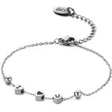 CO88 Collection Inspirational 8CB 90053 Stalen Armband met Tekst - I Love U - Lengte 16 + 3 cm - Zil
