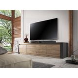 TV-Meubel Monaco - Eiken - Grijs - 4 Deuren - 170 cm