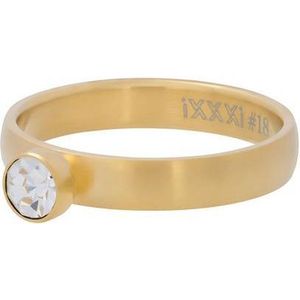 iXXXi Vulring - Zirconia 1 Stone - Crystal - Matt Goud - Edelstaal