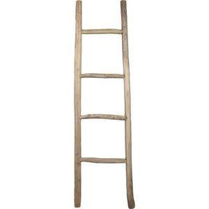 HSM Collection Decoratieve ladder - 35-45x5x150 - Naturel - Teak