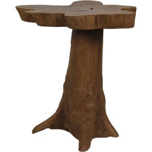 Bijzettafel Bintang - ø50-60x50 - Naturel - Teak