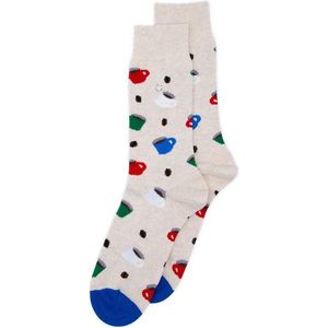 Alfredo Gonzales - Coffee Sokken - Beige/Rood/Geel/Blauw - Katoenmix