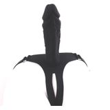 Strap-on dildo siliconen 20 x 4,7 cm - zwart