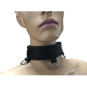 Lederen Halsband Zwart