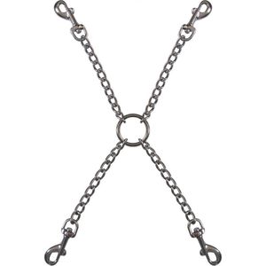 Bondage-Chain Kruis met karabijnhaken