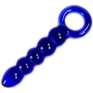 Glazen Dildo Blue Balls & O-ring