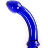 Glazen Dildo Blue Curve - Blauw