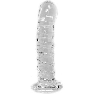 Glazen Dildo met Ribbels - Transparant