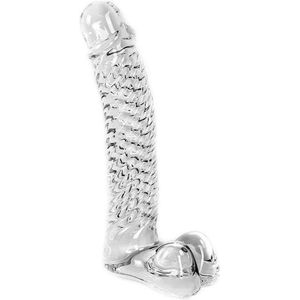 Glazen Dildo Clear Penis Ribbed